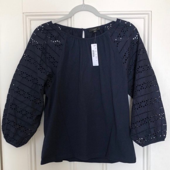 J. Crew long sleeve eyelet top - Picture 2 of 4